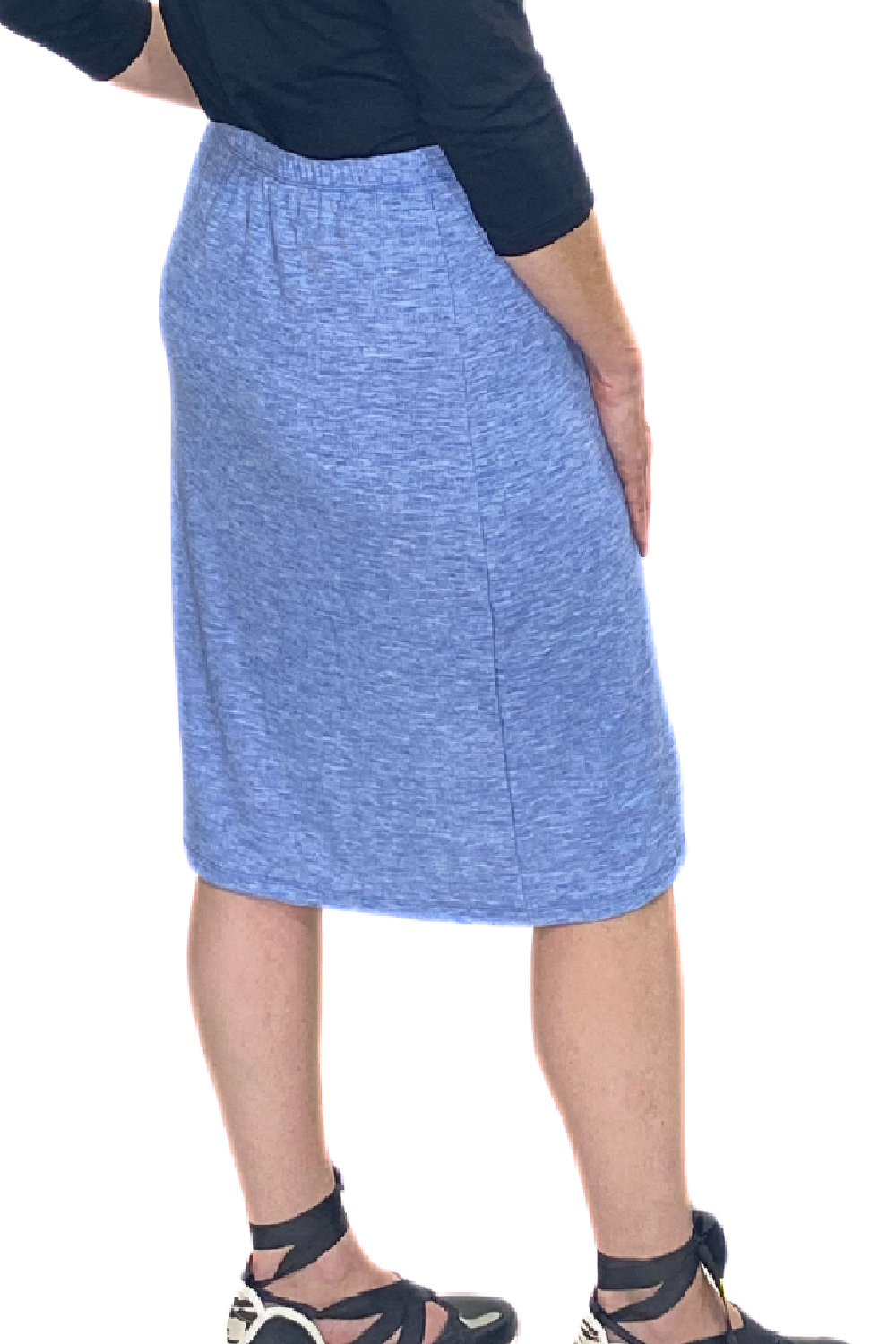 Super Soft Ribbed Knit- Knee Length Pencil Skirt