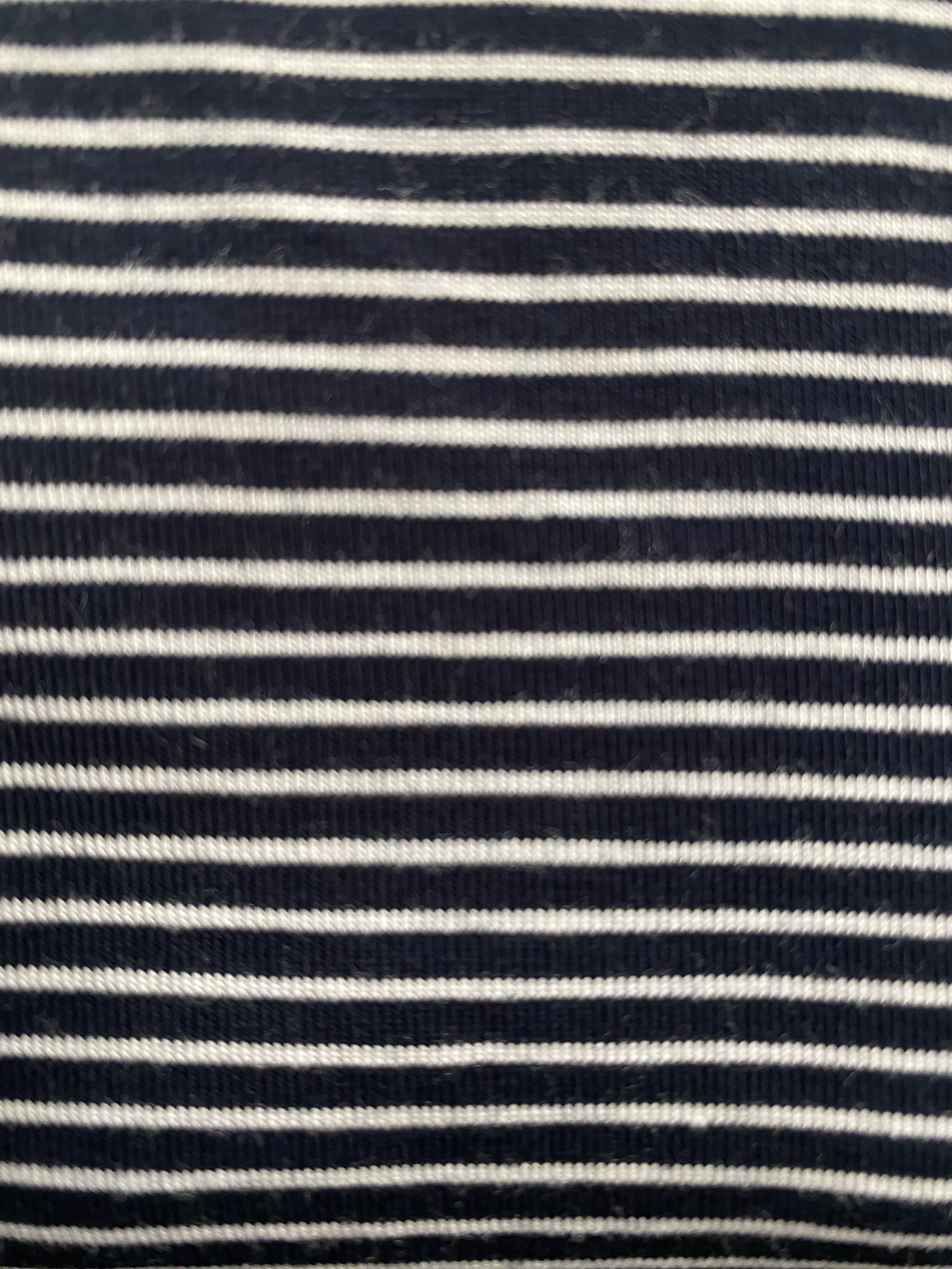 Modest Midi Pencil Skirt Below the Knee with Elastic Waist - Striped Pattern