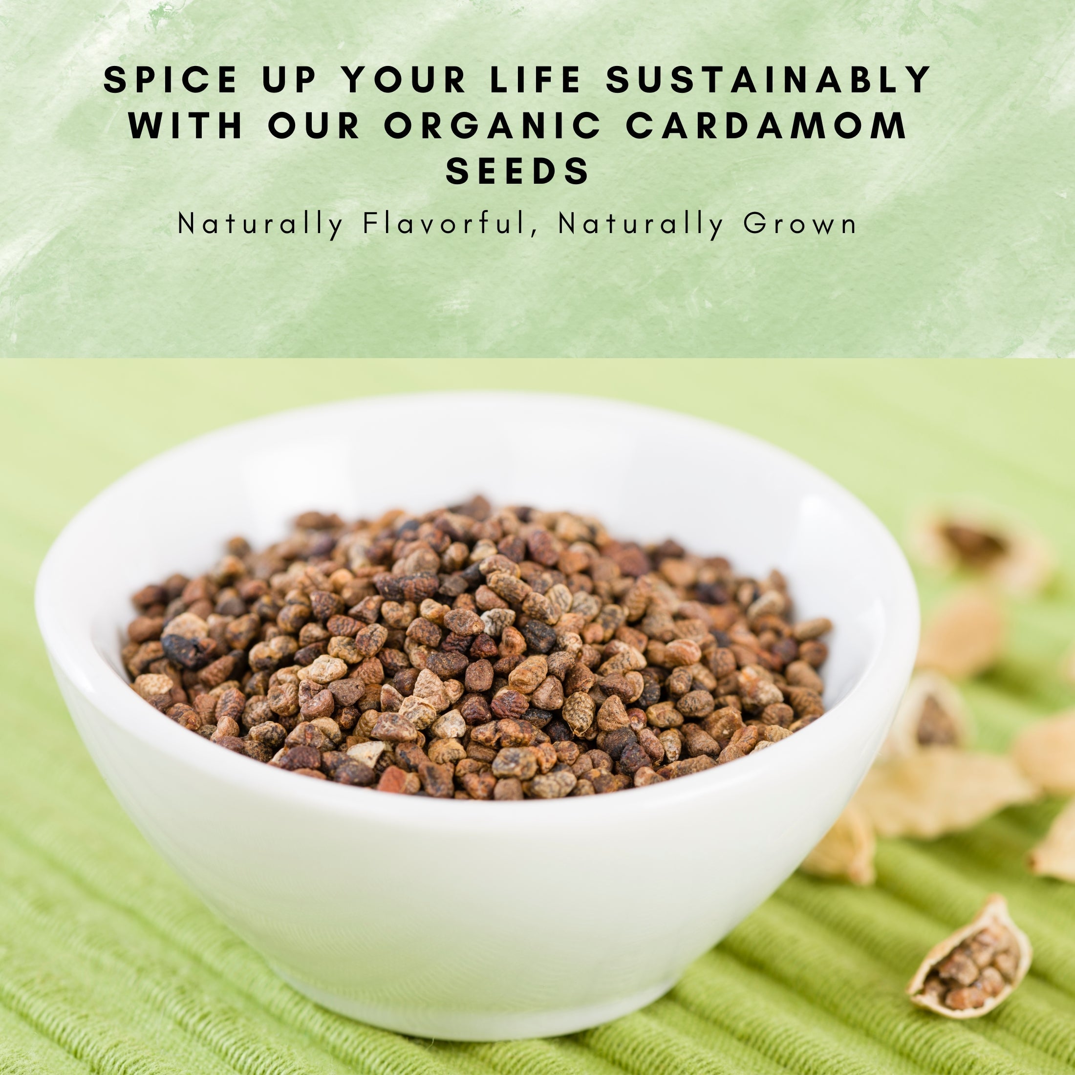 Organic Cardamom Seeds — USDA Certified | Chai, Coffee & Indian Desserts