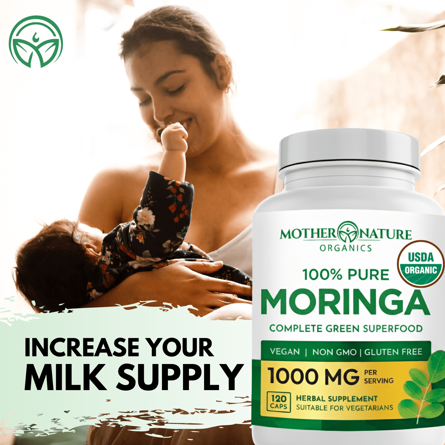Organic Moringa Capsules (120 Count)