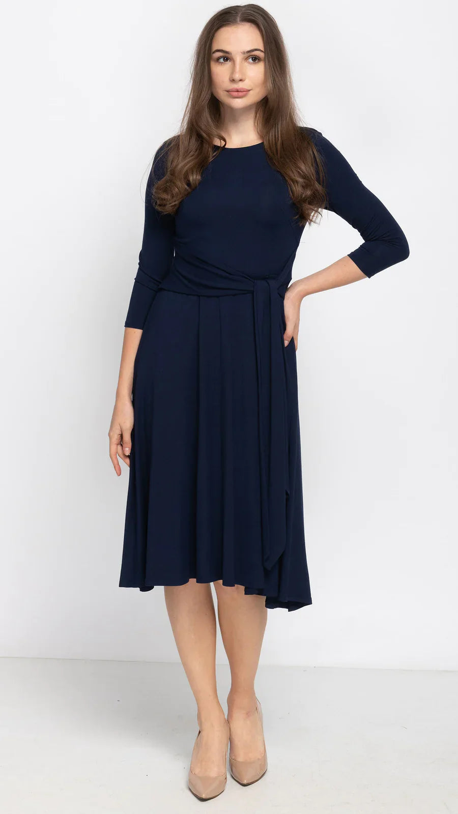 KMW Navy Side Tie Dress 2109