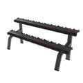 2-Tier 10 Pairs Round Tube Dumbbell Rack - Black