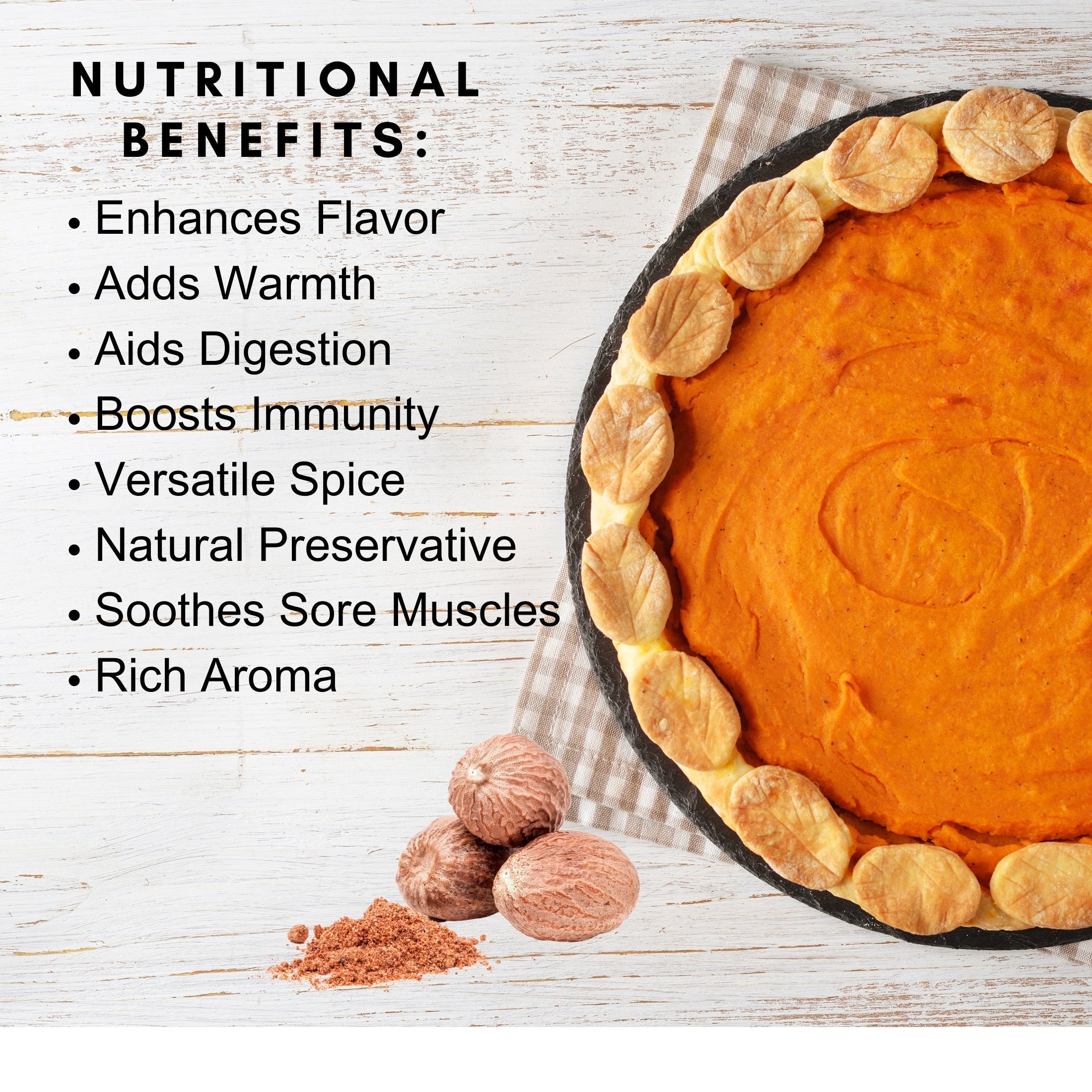Organic Nutmeg Powder — USDA Certified | Béchamel, Eggnog & Spiced Baking