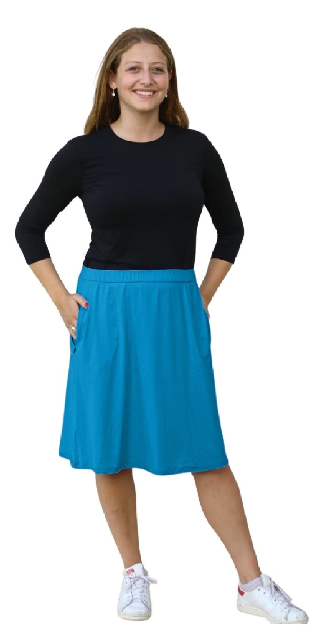 Modest A-Line Athletic Skort with Knee-Length Shorts - Swim & Sport Ready