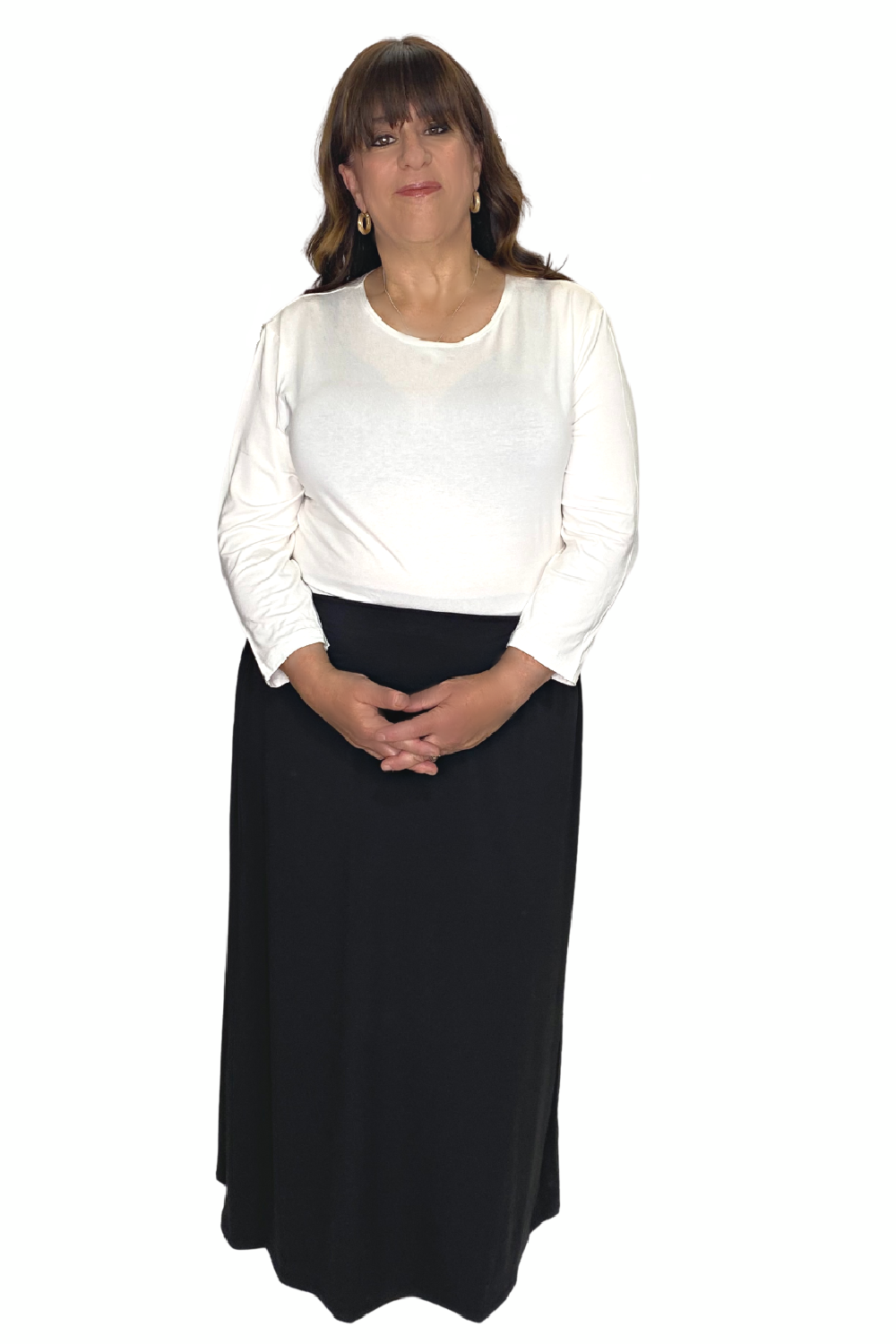 Plus Size Silky Maxi Length Stretch Pencil Skirt