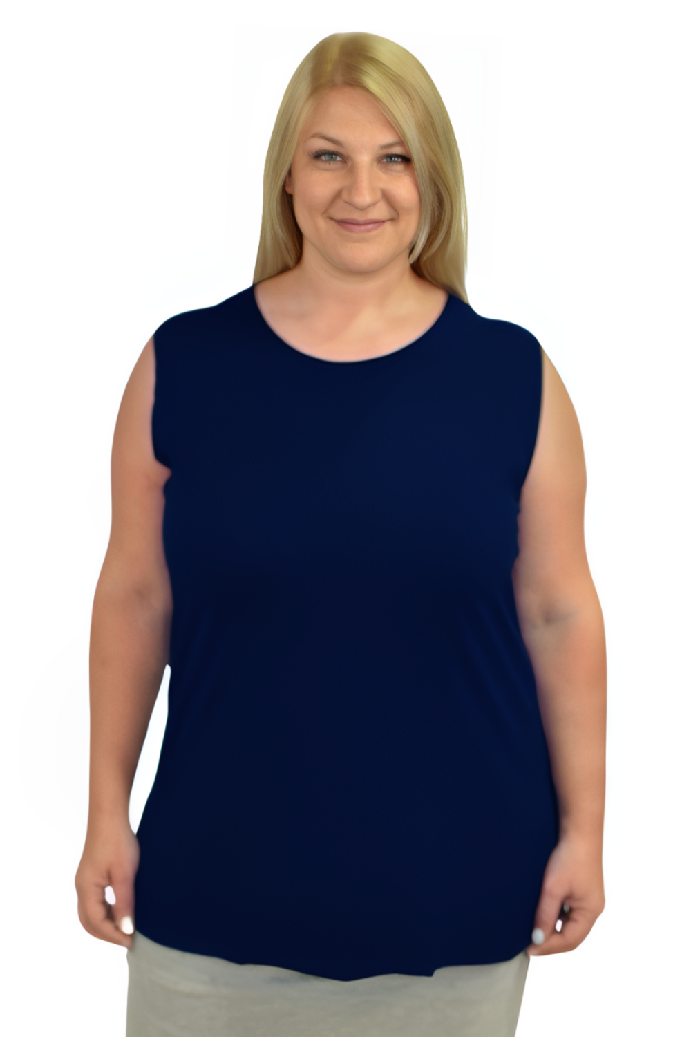 Plus Size Premium Sleeveless Layering Tank Top with Full Shoulder Coverage