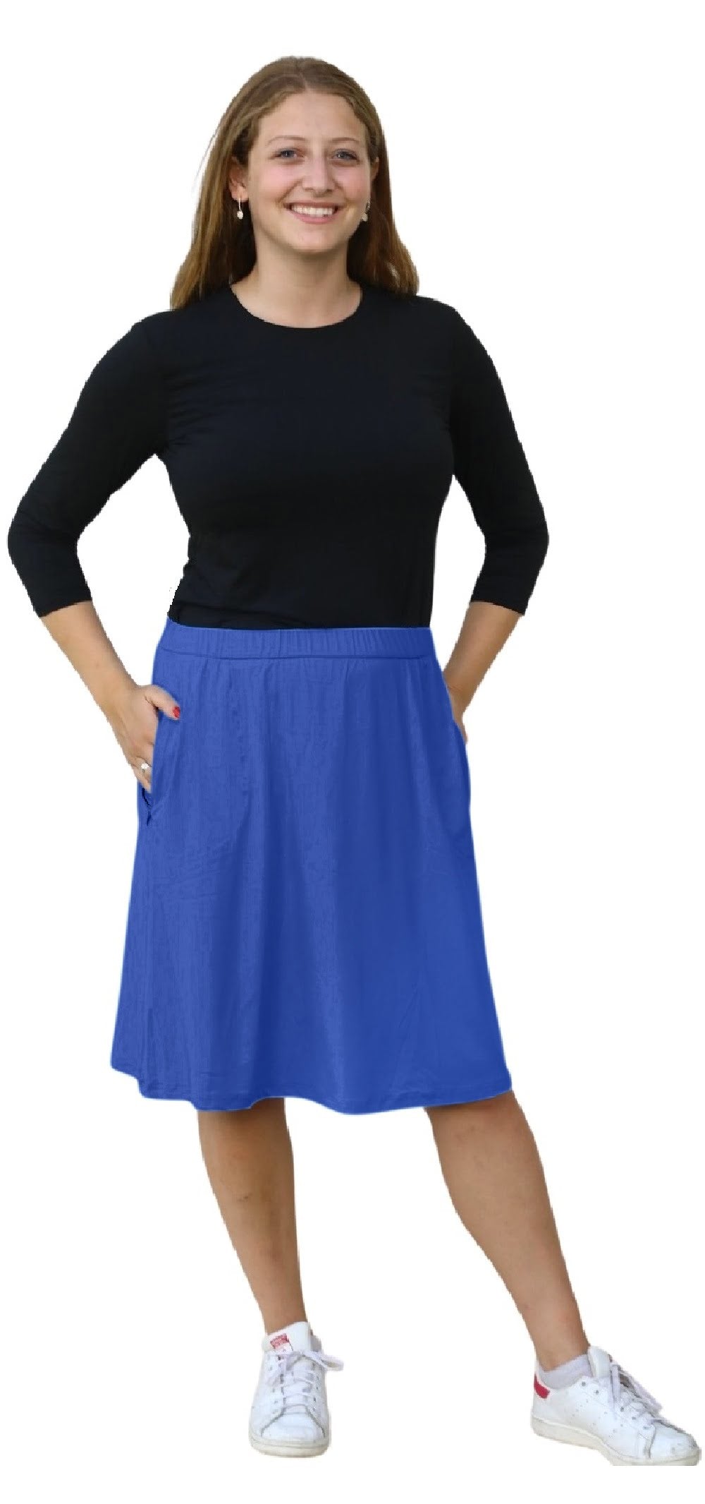 Modest A-Line Athletic Skort with Knee-Length Shorts - Swim & Sport Ready