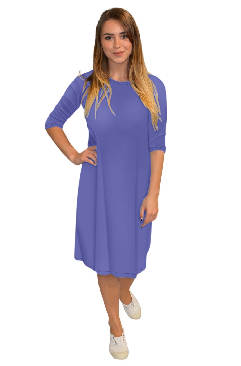 Classic Knee Length A-Line T-Shirt Dress
