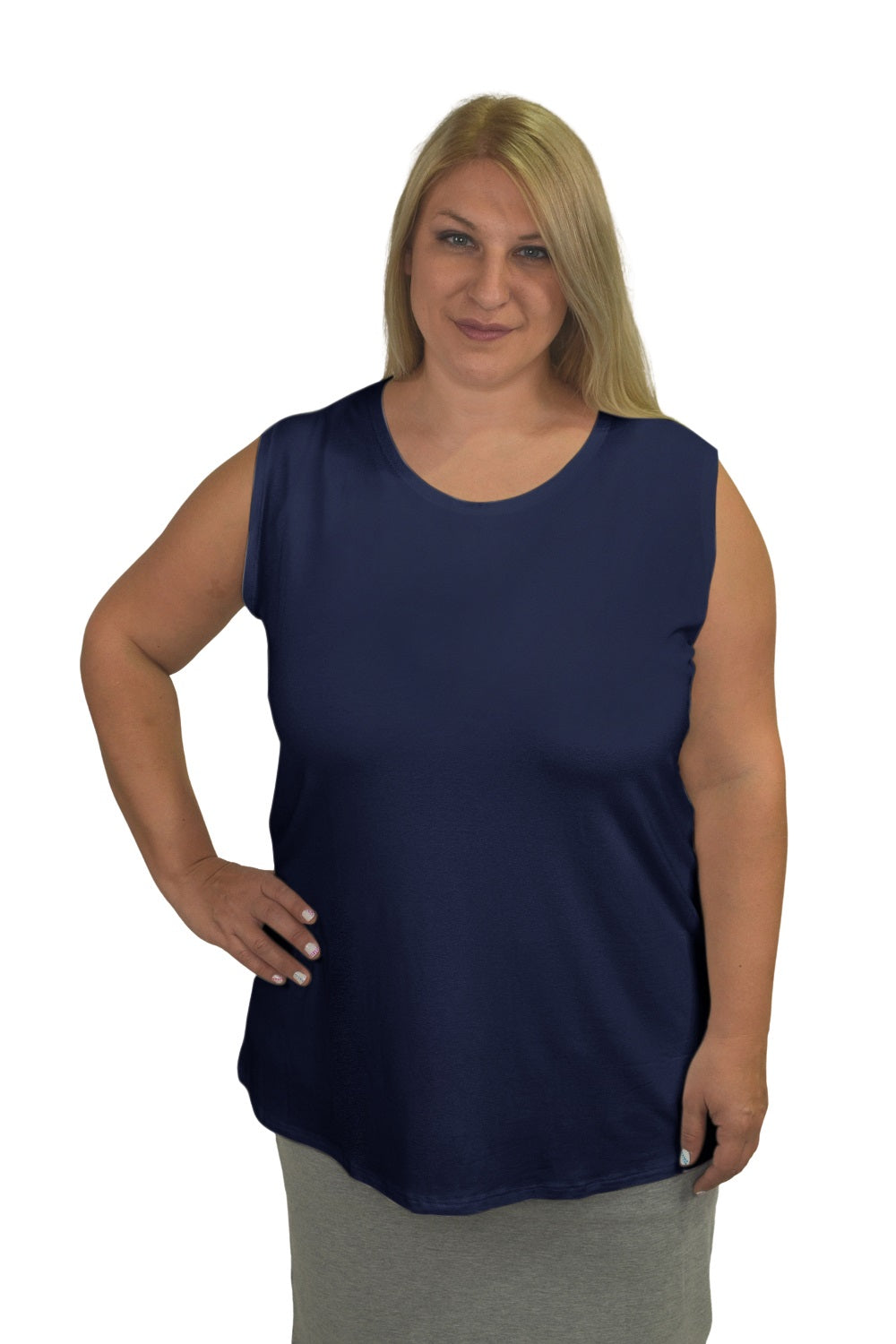 Plus Size Premium Sleeveless Layering Tank Top with Full Shoulder Coverage