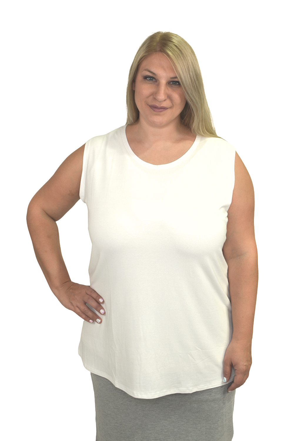 Plus Size Premium Sleeveless Layering Tank Top with Full Shoulder Coverage