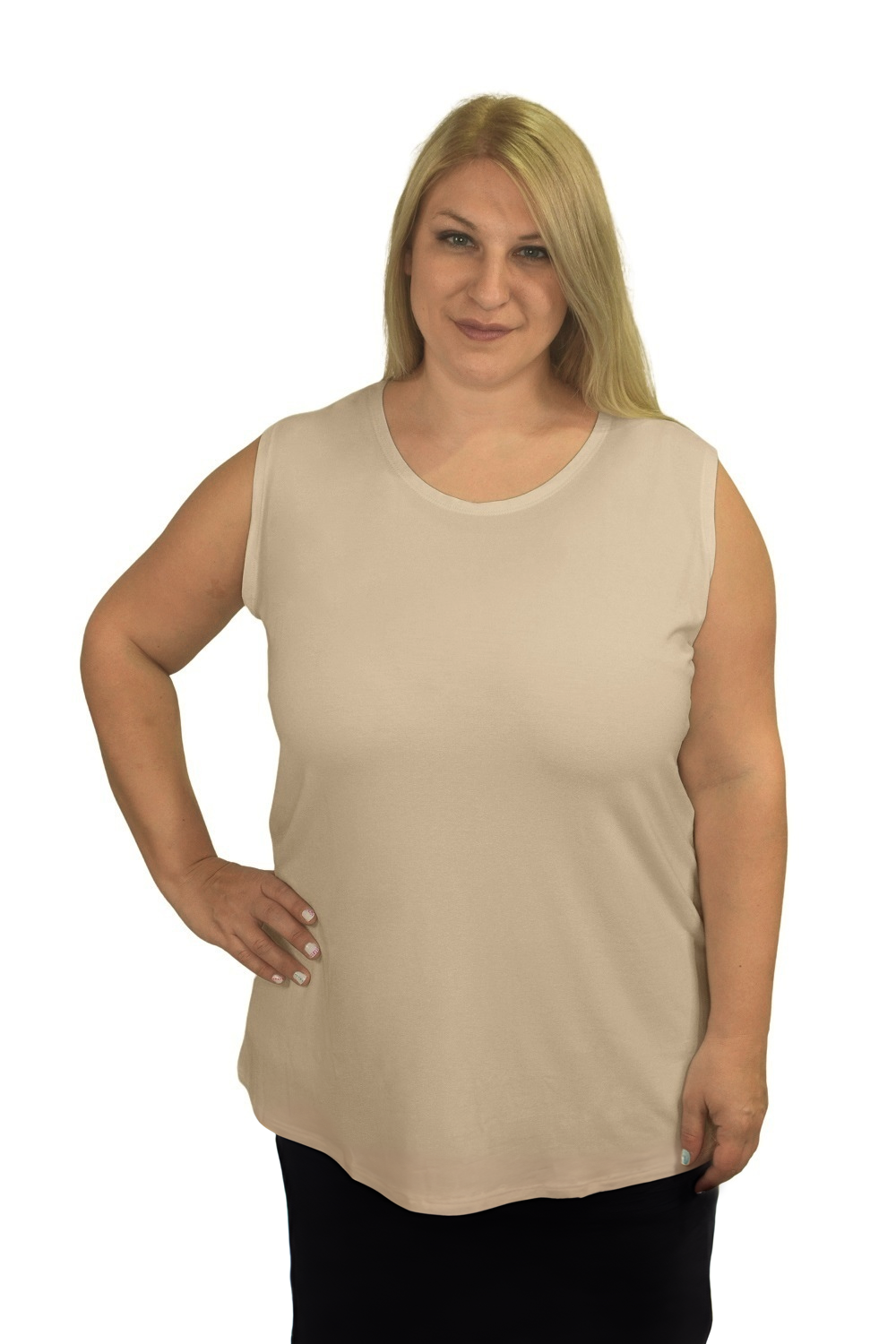 Plus Size Premium Sleeveless Layering Tank Top with Full Shoulder Coverage