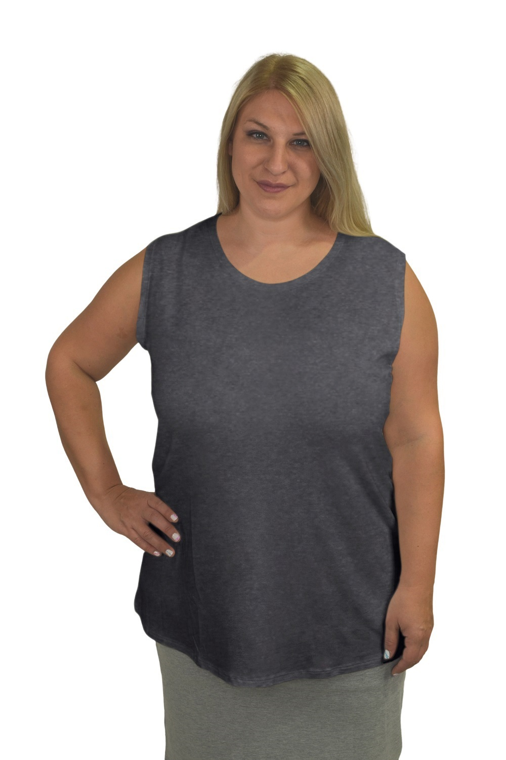 Plus Size Premium Sleeveless Layering Tank Top with Full Shoulder Coverage