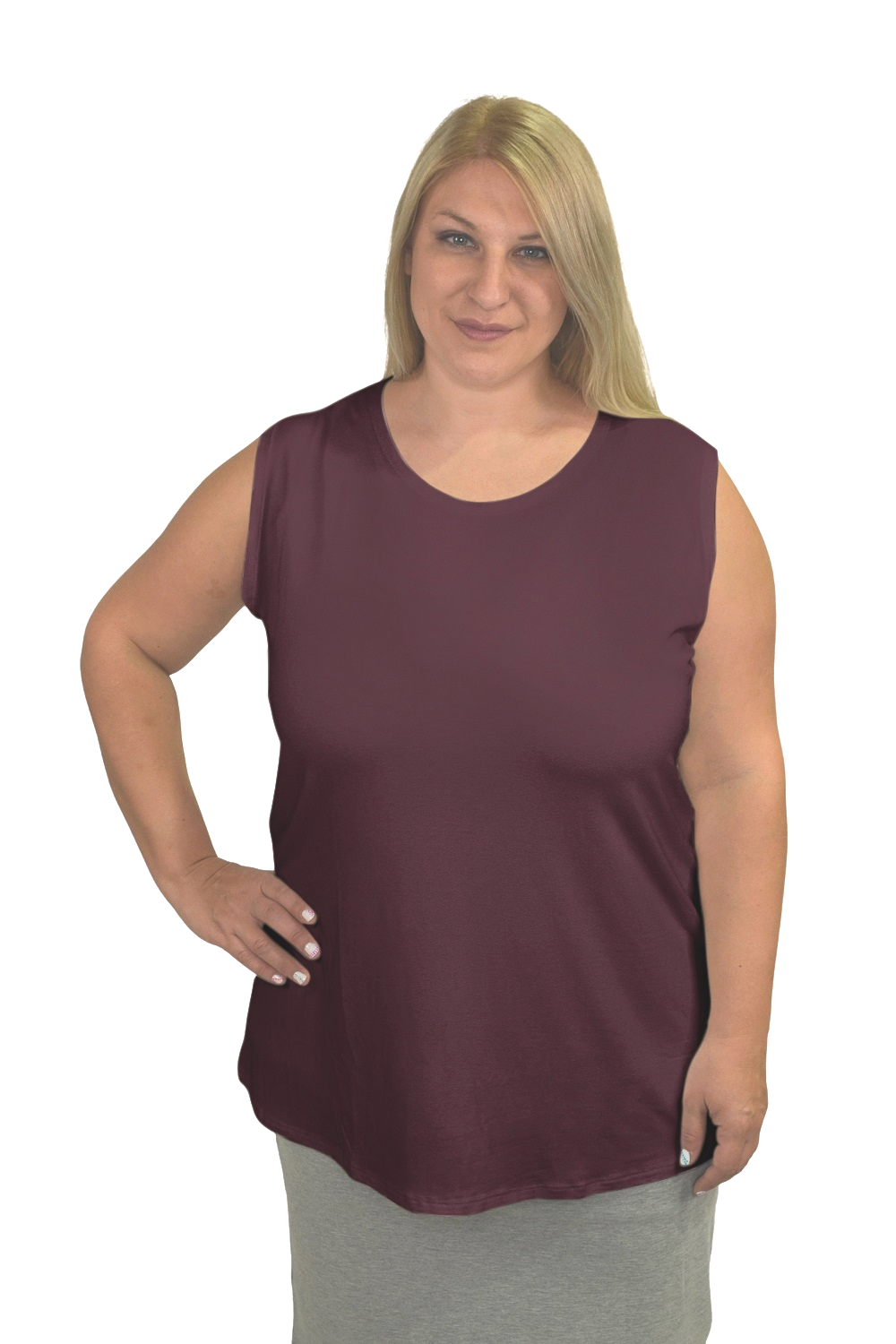 Plus Size Premium Sleeveless Layering Tank Top with Full Shoulder Coverage