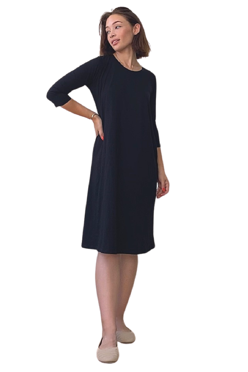 100% Cotton Printed T-Shirt Dress Past the Knee