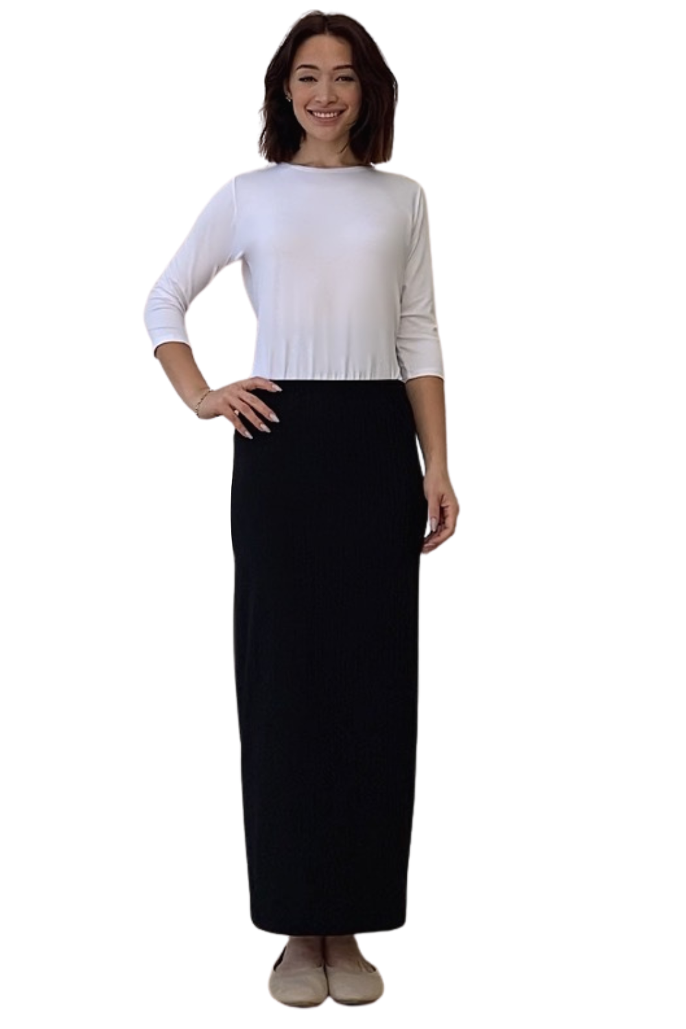 Chic Textured Ribbed Maxi Pencil Skirt - Stretch Comfort