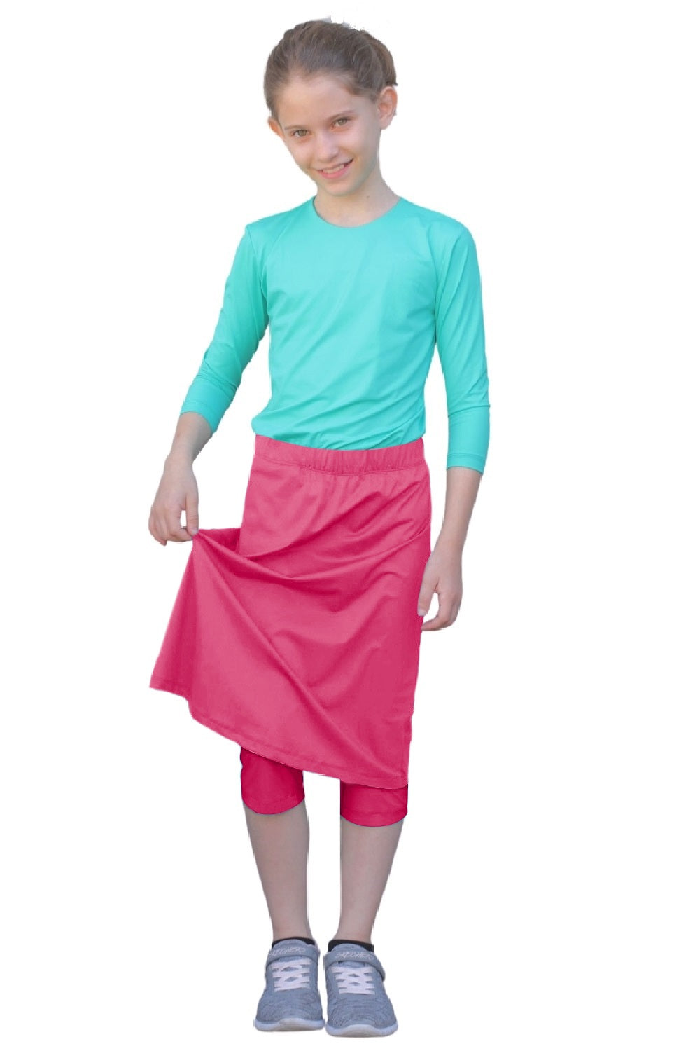 Girls Swim and Sports Skirt with Attached Leggings - UPF 50 Protection