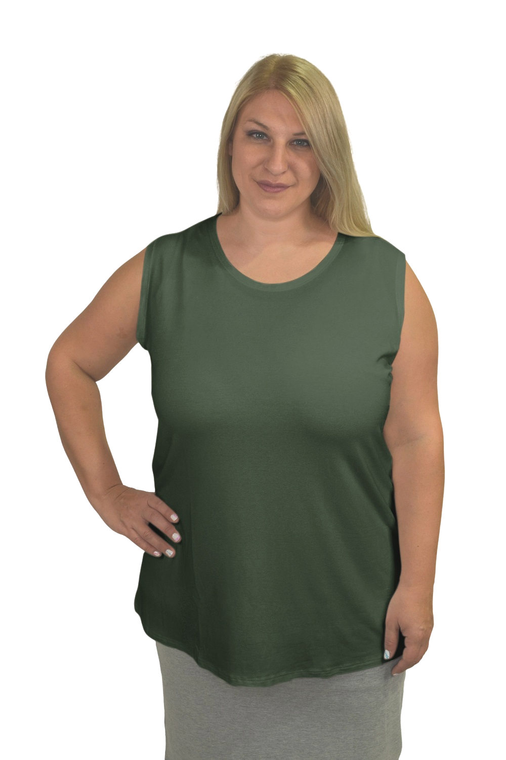 Plus Size Premium Sleeveless Layering Tank Top with Full Shoulder Coverage