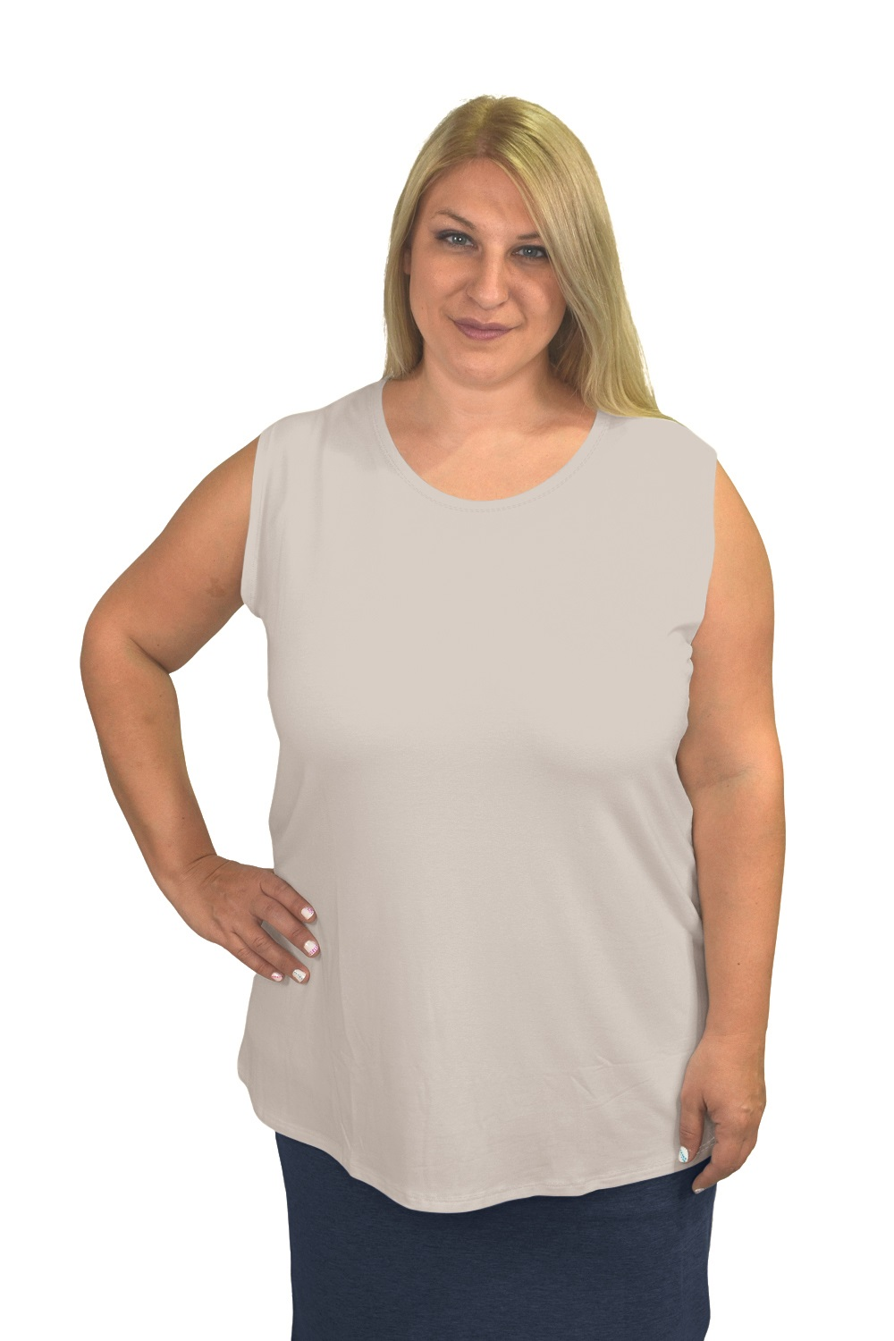 Plus Size Premium Sleeveless Layering Tank Top with Full Shoulder Coverage