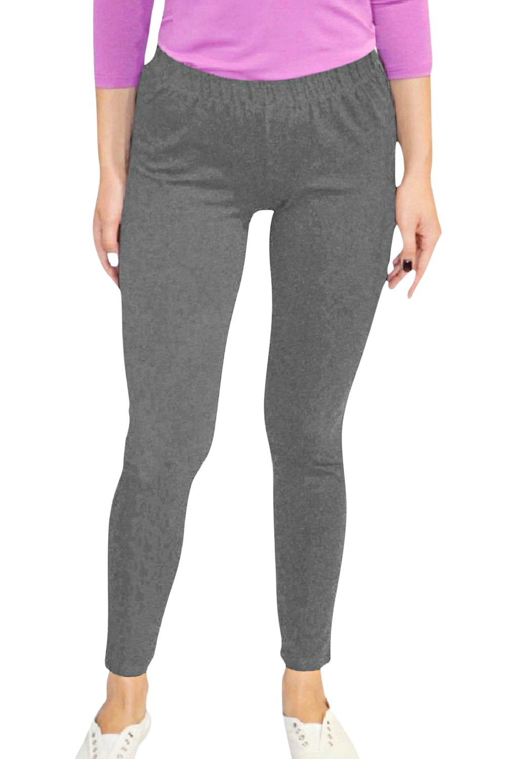 Comfortable Medium Weight Full Length Cotton Spandex Jersey Leggings