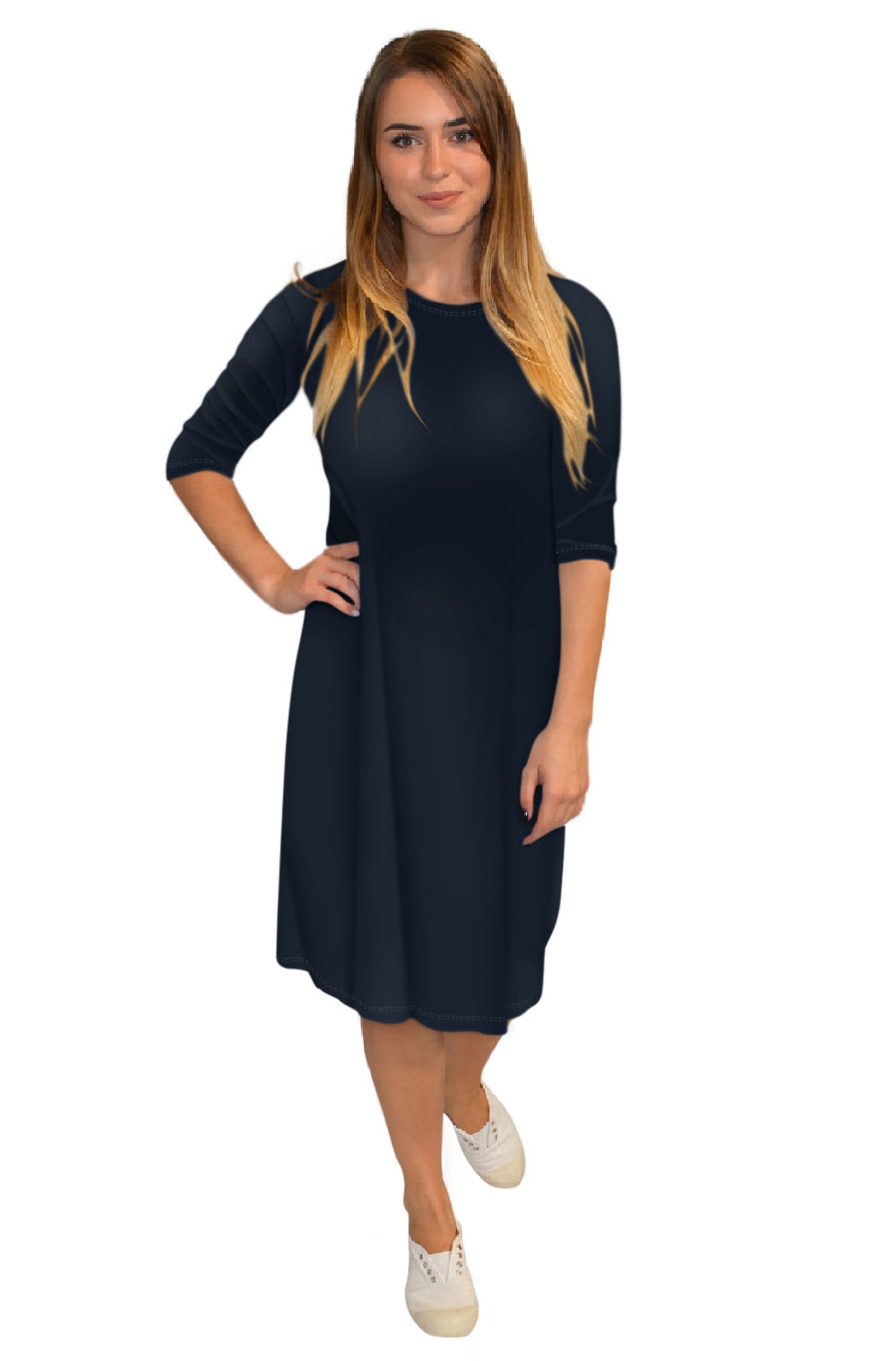 Classic Knee Length A-Line T-Shirt Dress
