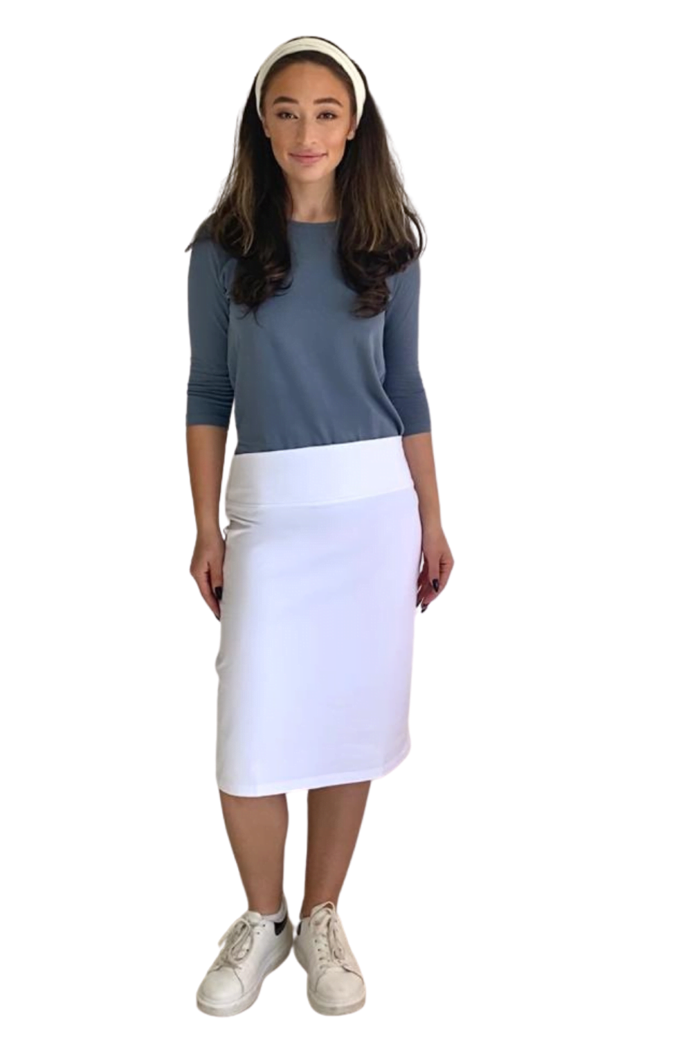 Professional Nurse's Pencil Skirt for Women in Stretch Cotton Spandex