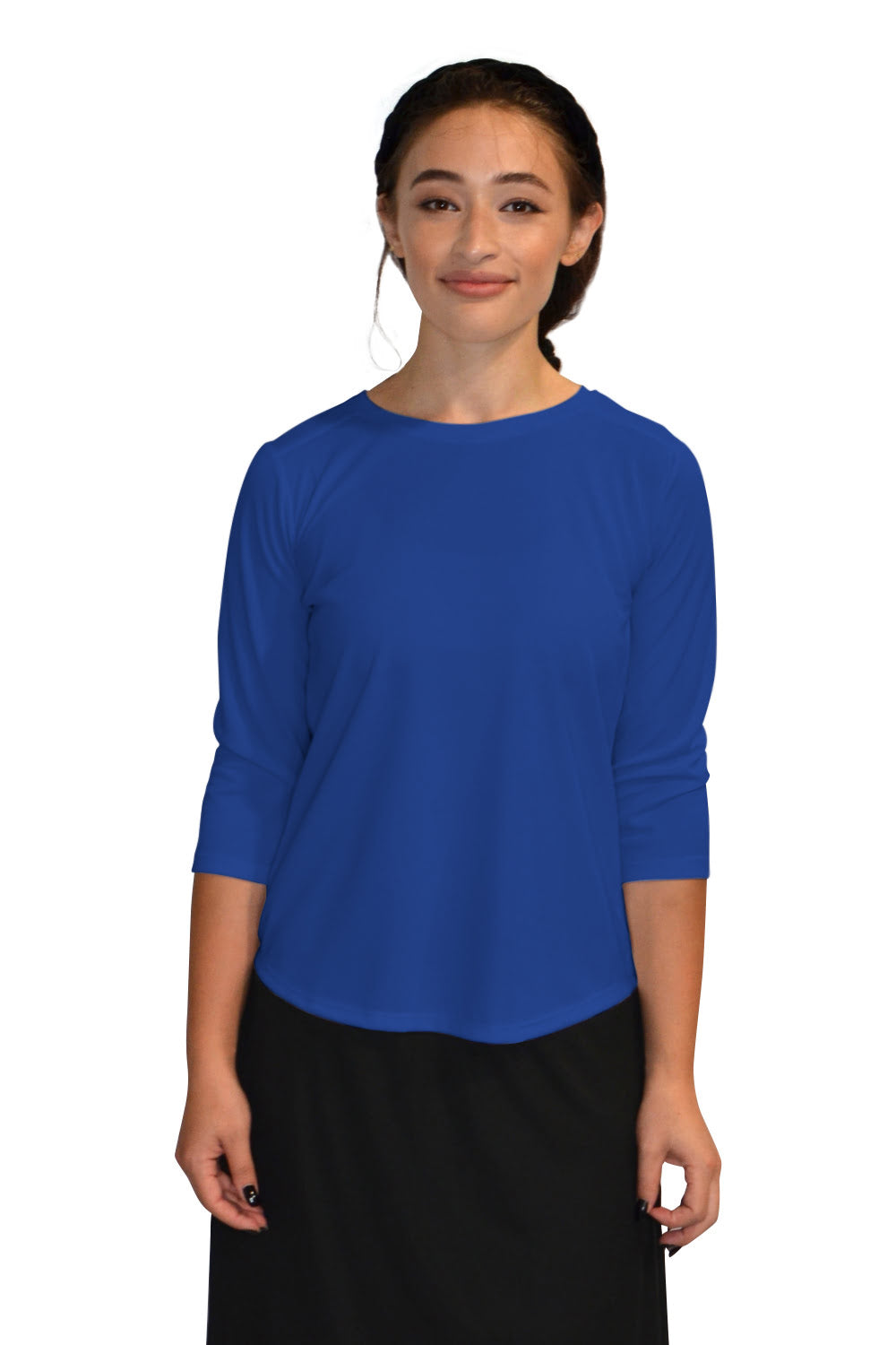 Modest Athletic Moisture-Wicking Performance Top with 3/4 Sleeves