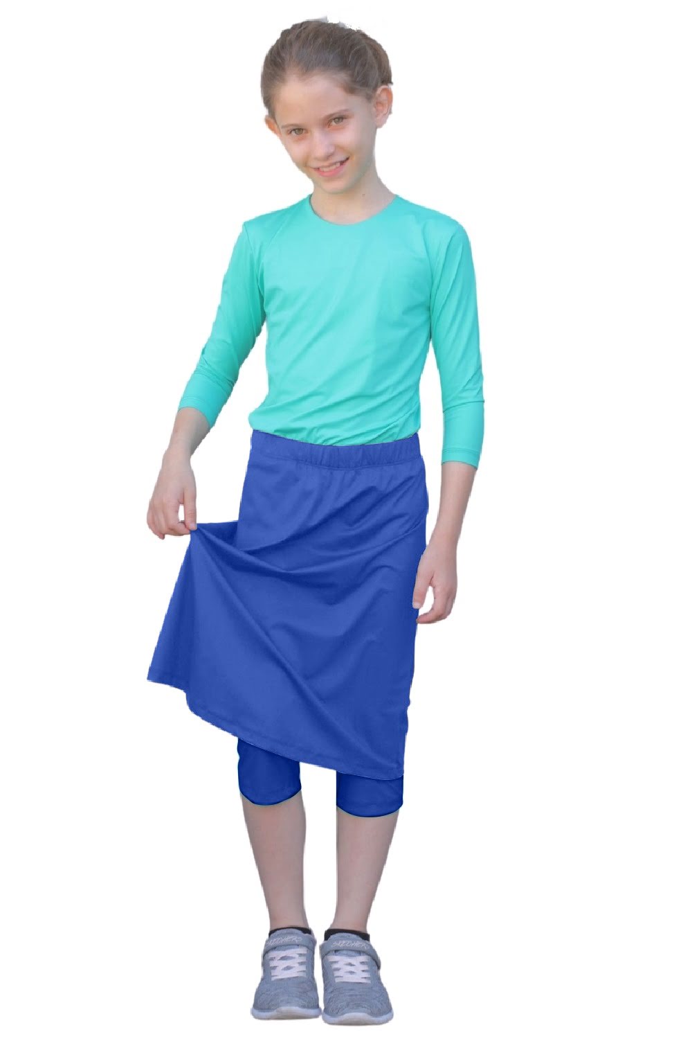 Girls Swim and Sports Skirt with Attached Leggings - UPF 50 Protection
