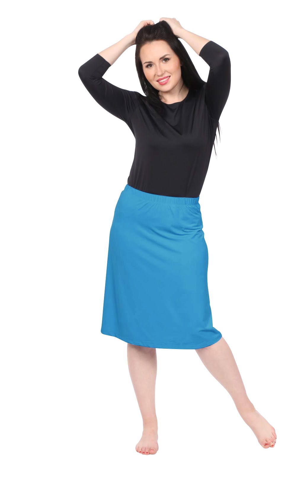 Modest Knee Length Swim, and Sports Skirt with UPF 50+ UV protection