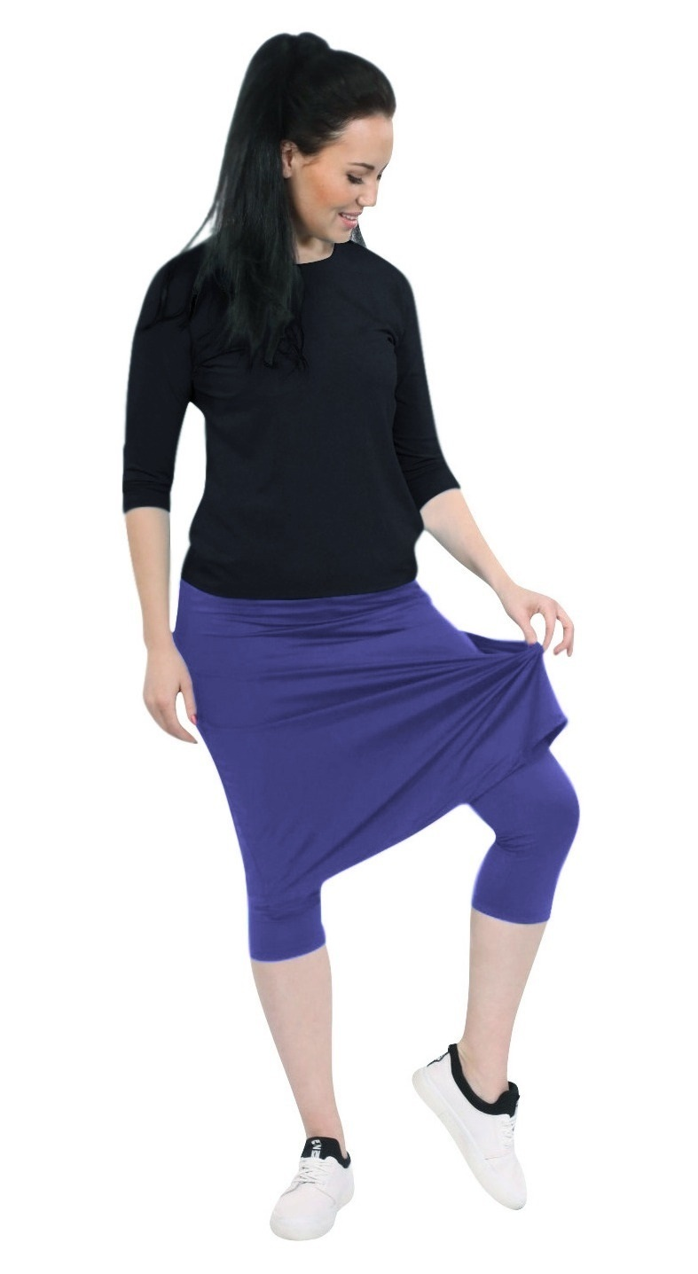 Modest Swim and Sports Midi Skirt with Attached Leggings - UPF 50 Protection
