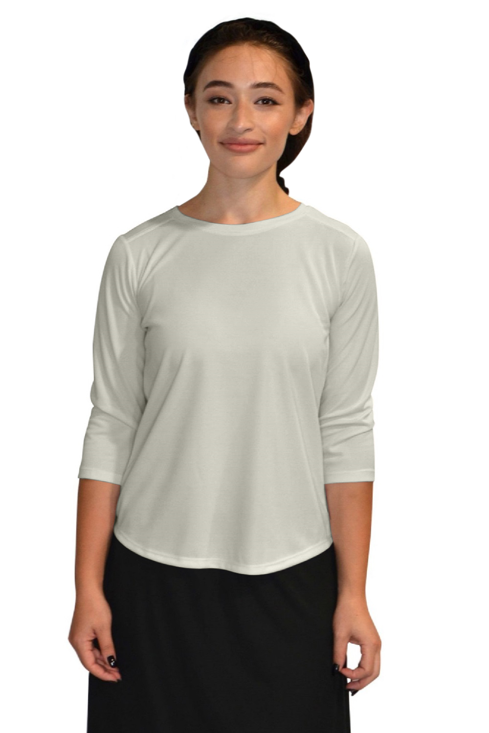 Modest Athletic Moisture-Wicking Performance Top with 3/4 Sleeves