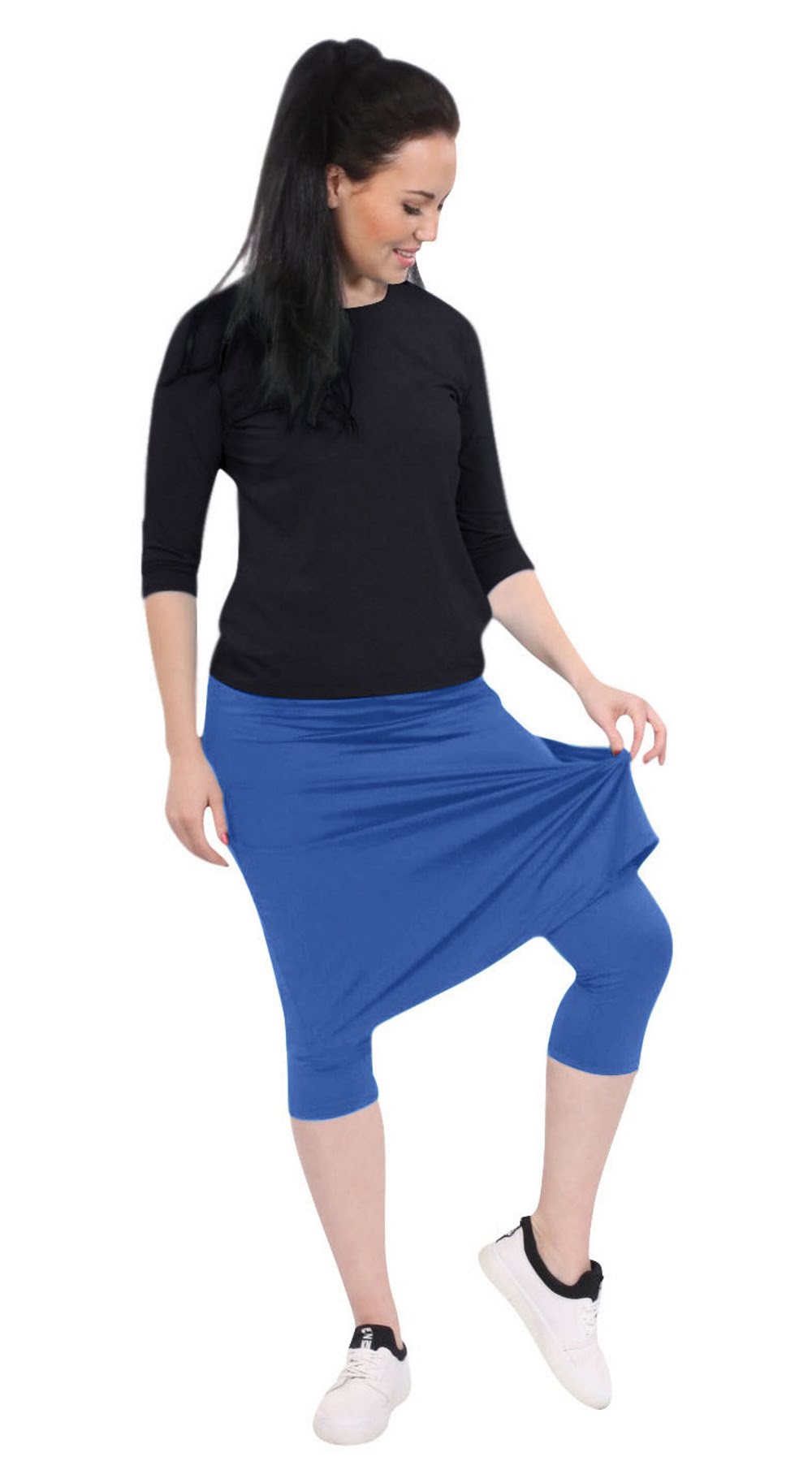 Modest Swim and Sports Midi Skirt with Attached Leggings - UPF 50 Protection