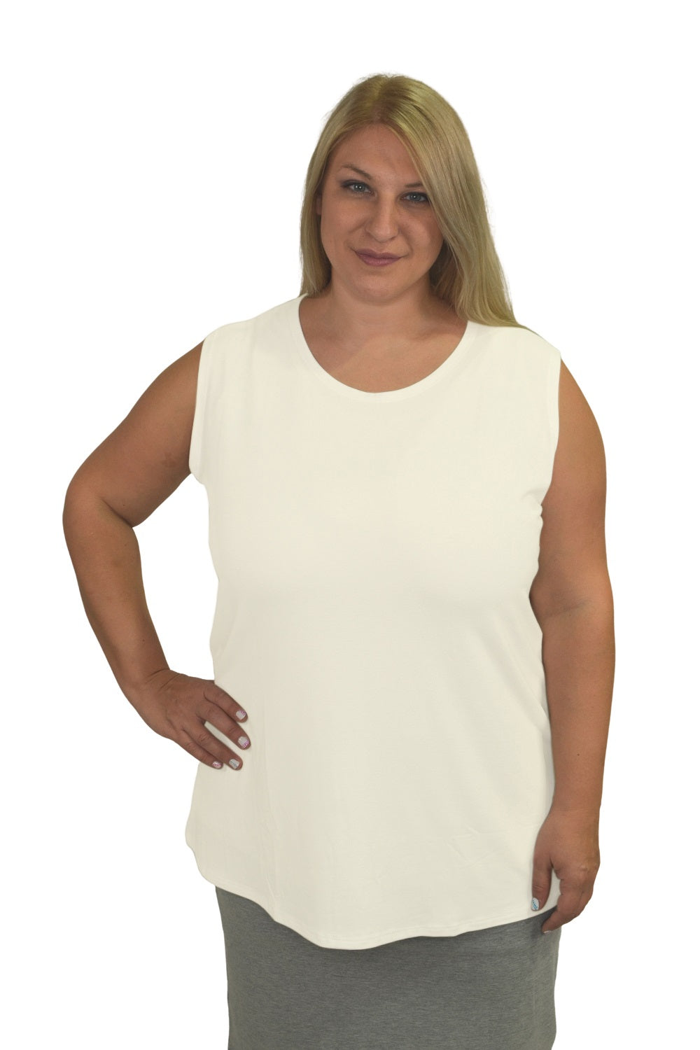 Plus Size Premium Sleeveless Layering Tank Top with Full Shoulder Coverage