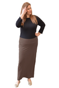 Women's and Plus Size Stretch Maxi Pencil Skirt - Cotton Blend and No Slits