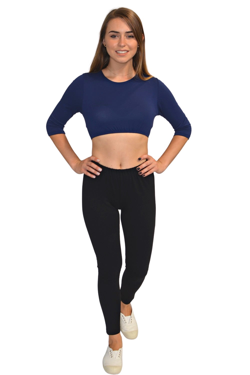 Comfortable Medium Weight Full Length Cotton Spandex Jersey Leggings