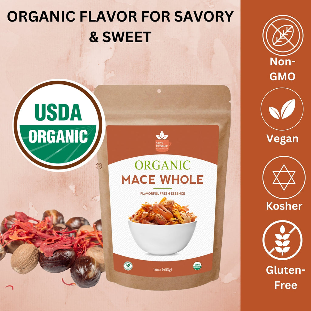 Organic Whole Mace — USDA Certified Organic | Béchamel, Biryani & Spice Blends