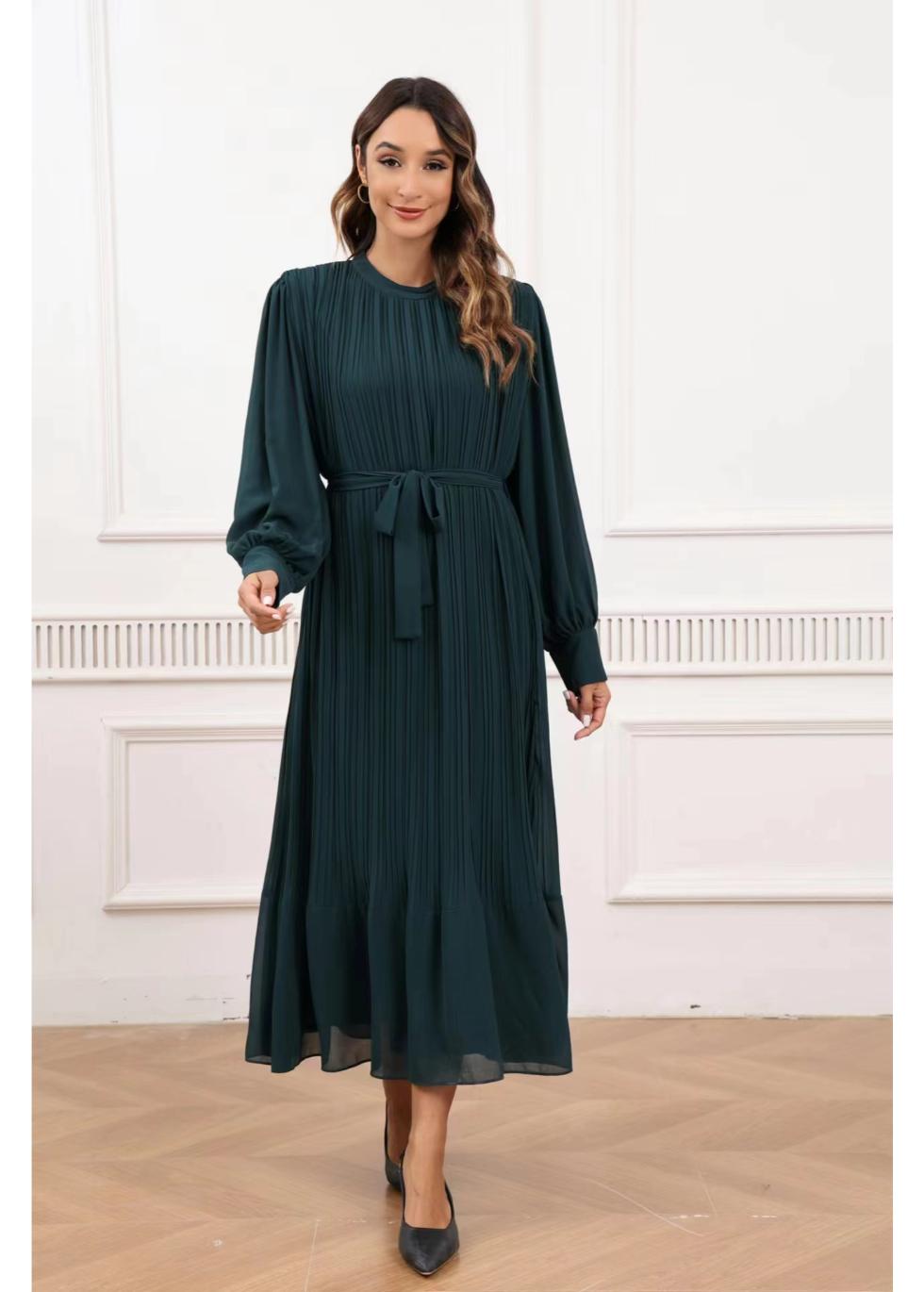 Emerald Grace Midi Dress