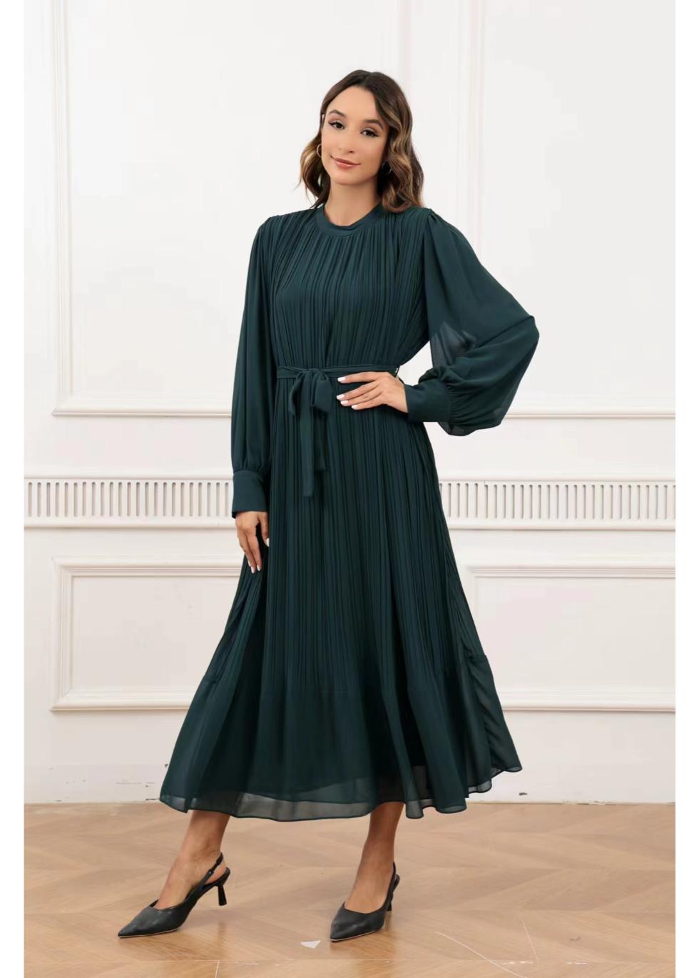 Emerald Grace Midi Dress