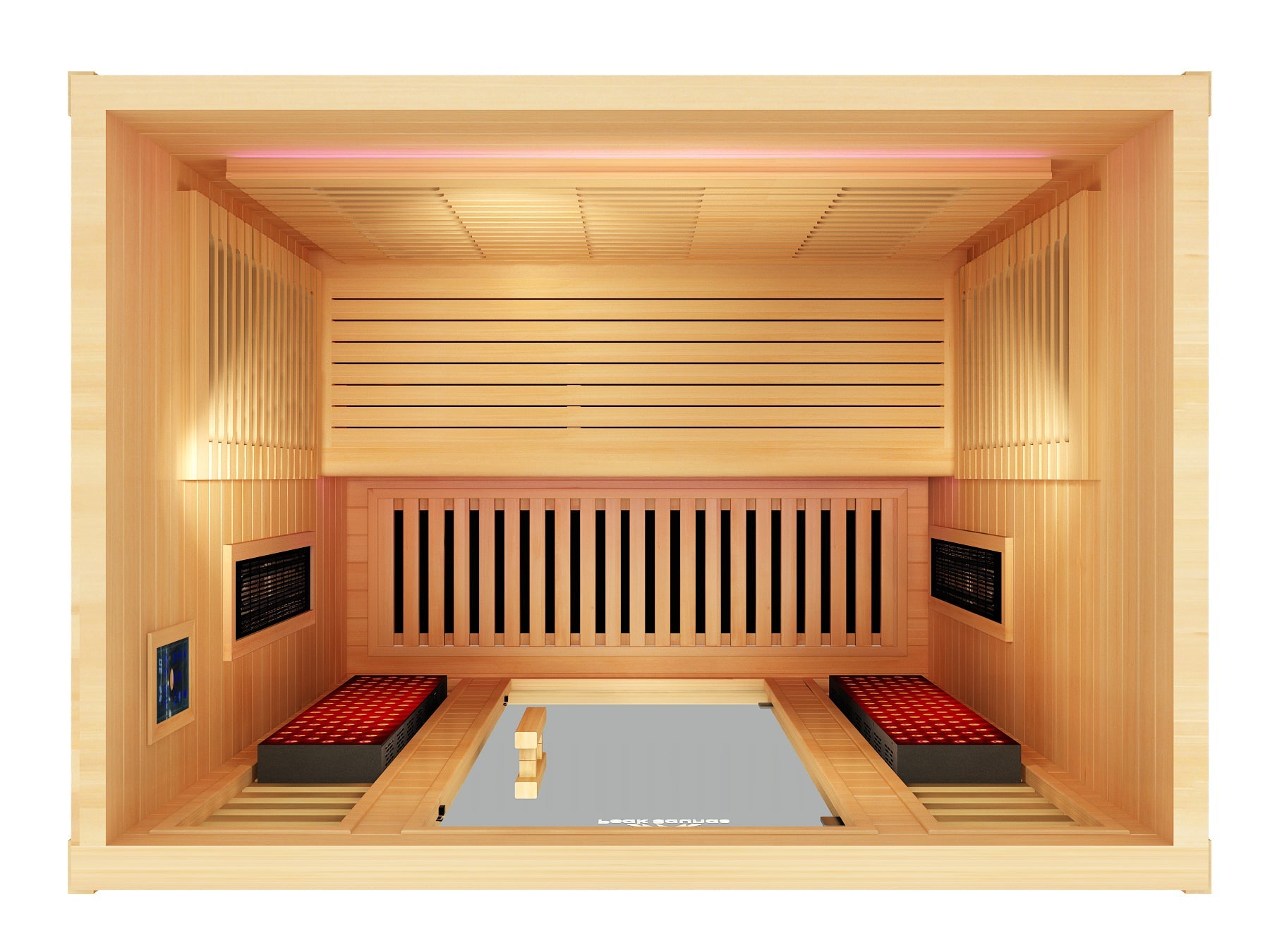 Peak Saunas Denali Luxury 3-Person Full Spectrum Infrared Sauna with Two XL Medical-Grade Red Light Therapy Panels & Smart WiFi App Control