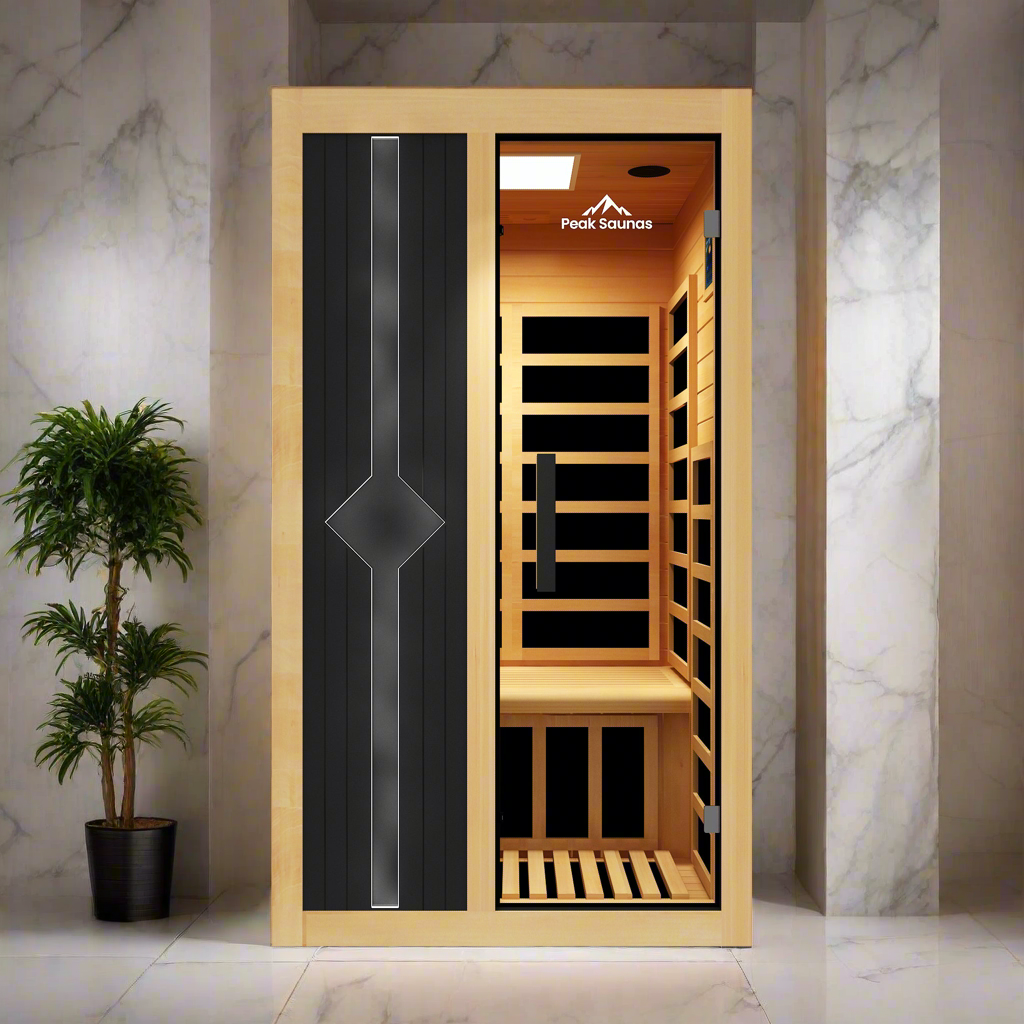 Peak Saunas Olympus Luxury 1-2 Person FAR Infrared Sauna with Smart WiFi App Control