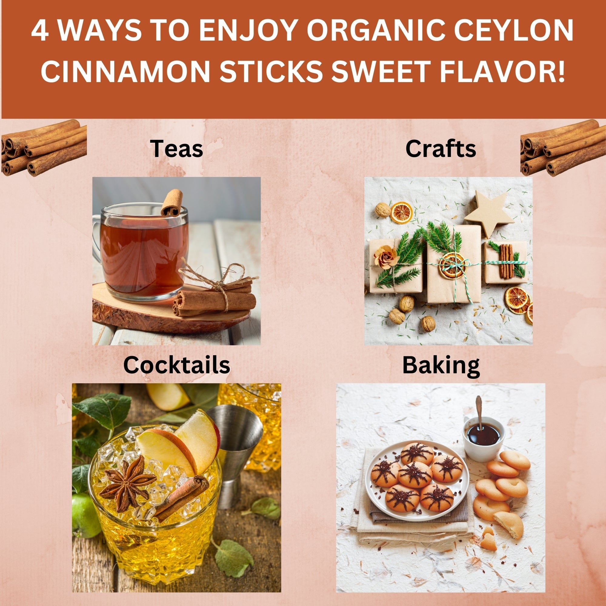 Organic Ceylon Cinnamon Sticks — USDA Certified | True Cinnamon Quills, Chai & Baking