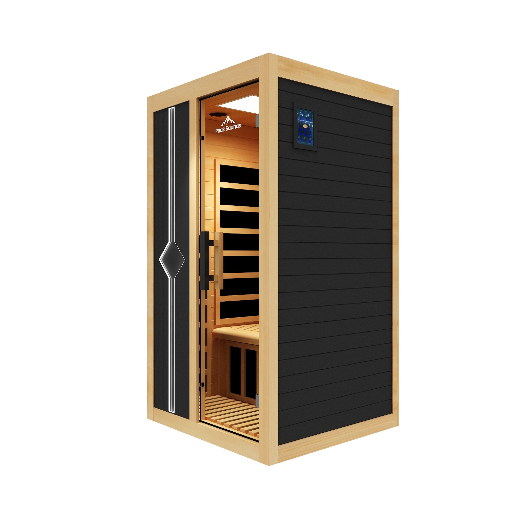 Peak Saunas Olympus Luxury 1-2 Person FAR Infrared Sauna with Smart WiFi App Control