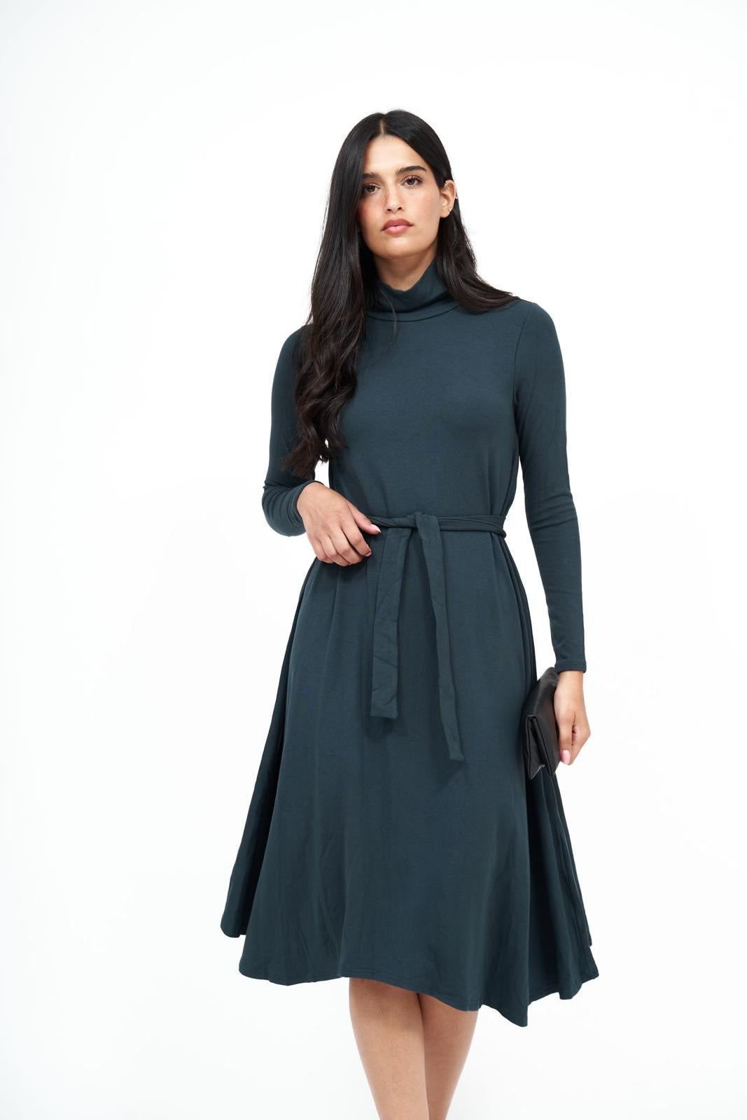 Turtleneck Flow Dress
