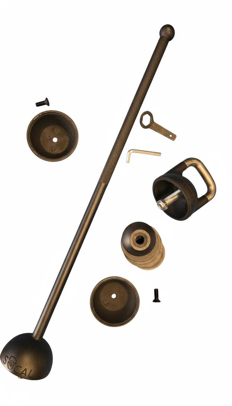 6–12 kg (13–26 lb) Adjustable Mace/Kettlebell System – Powder-Coated Cast-Iron – Black | SoCal Kettlebellz