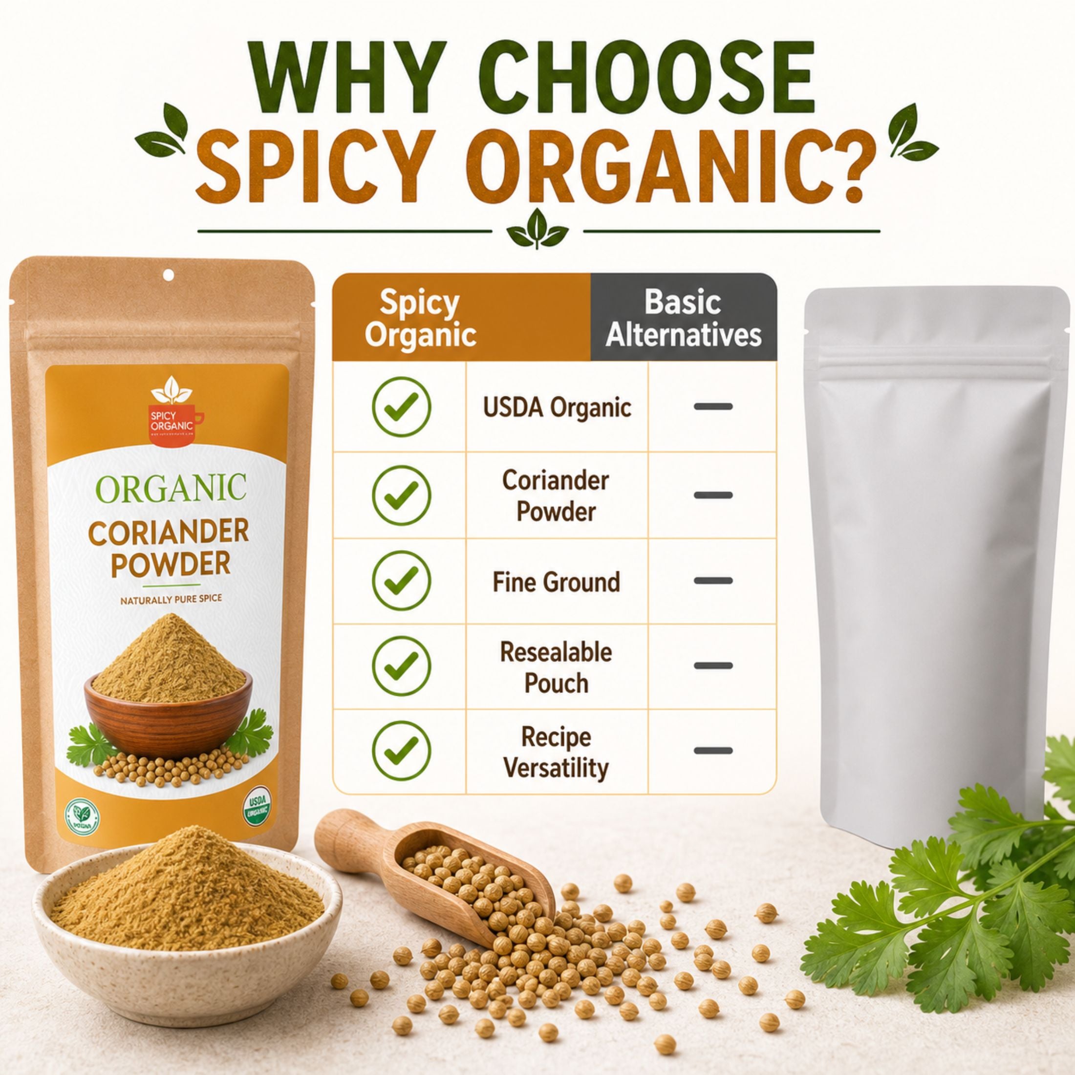 Organic Coriander Powder – USDA Certified Organic Ground Coriander Seeds