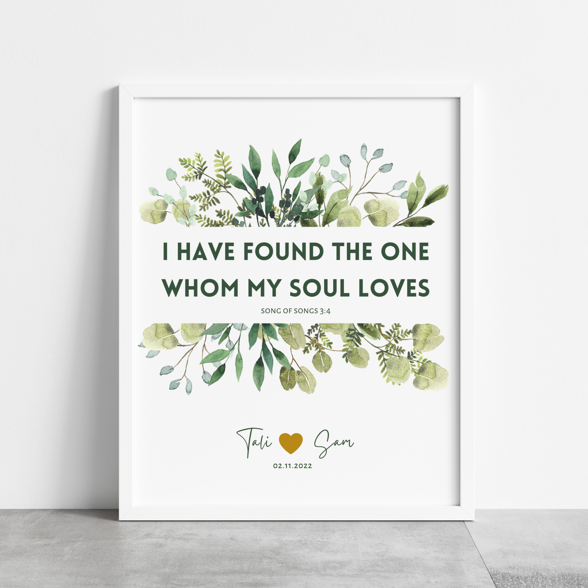 Personalized Wedding Gift - Song of Solomon 3:4