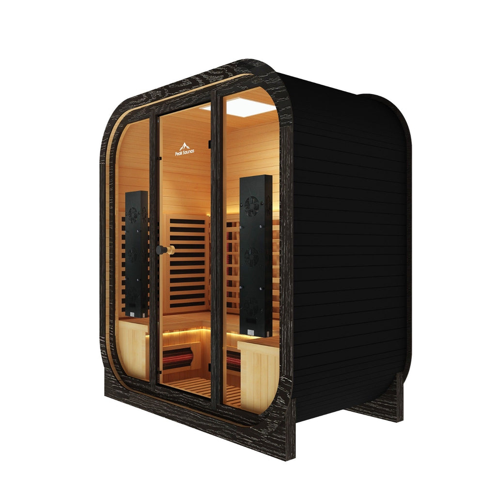 Peak Saunas El Capitan 4-Person Outdoor Full Spectrum Infrared Sauna with XL Medical-Grade Red Light Therapy and Smart WiFi App Control