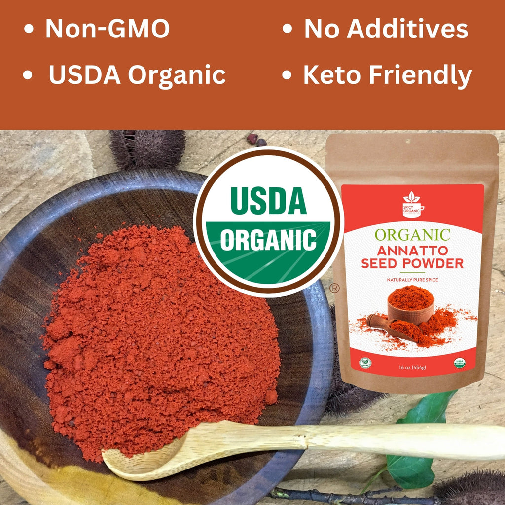 Organic Annatto Powder — USDA Certified | Achiote, Rice Dishes & Latin Cooking