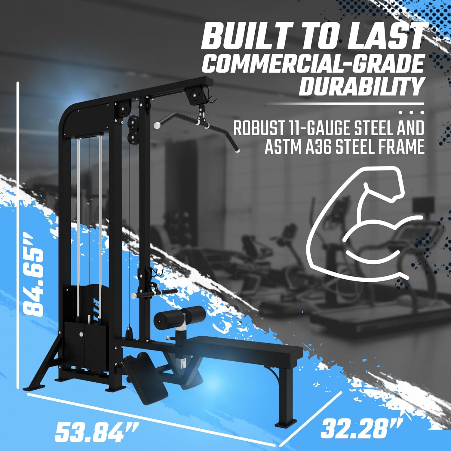 Selectorized Lat Pulldown & Low Row Combo w/ 250lb weight stack (New)