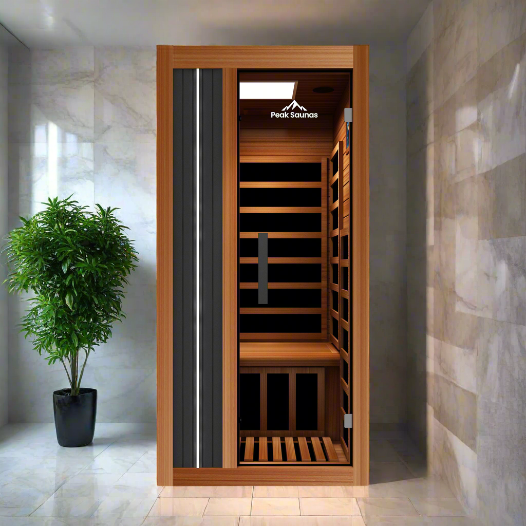 Peak Saunas Aspen Luxury 1-Person FAR Infrared Sauna with Smart WiFi App Control