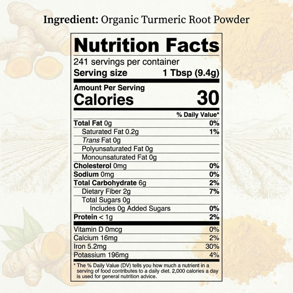 Organic Turmeric Powder — USDA Certified, Non-GMO | Golden Milk, Curries & Spice Blends